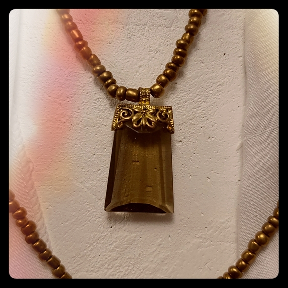 Smokey Crystal Multi layer Statement Necklace